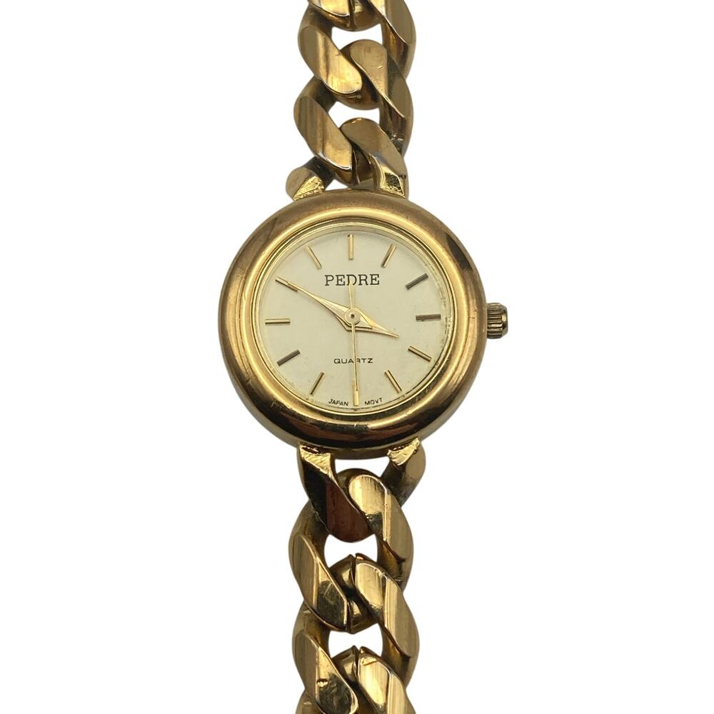 Women's Minimalist VTG PEDRE Petite Bracelet Watch 22mm - New Battery-Wrist 6"